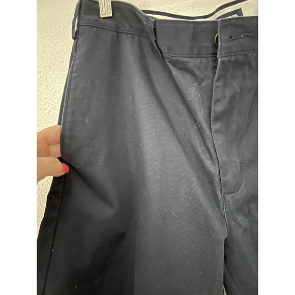 LANDS END - Mens Sz 33- Traditional Fit, Navy Blue, Flat Front Chino Sho… - Picture 2 of 6